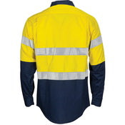 DNC - HiVis R/W Cool-Breeze T2 Vertical Vented Cotton Shirt with Gusset Sleeves, Generic R/Tape - Long Sle- 3782