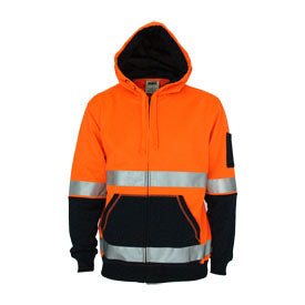 Dnc - Hivis 2 Tone Full Zip Super Fleecy Hoodie With Csr R/Tape  - 3788