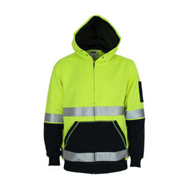 Dnc - Hivis 2 Tone Full Zip Super Fleecy Hoodie With Csr R/Tape  - 3788