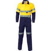 DNC - Hivis Cool-Breeze Two Tone L.Weight Cott On Coverall With 3M R/Tape - 3955