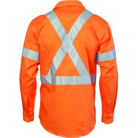 DNC - HiVis D/N Cotton Shirt with Cross Back Generic R/Tape - long sleeve - 3989