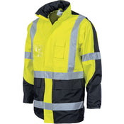 DNC - HiVis 2 Tone Cross Back D/N “2 in 1” Contrast Rain Jacket - 3993