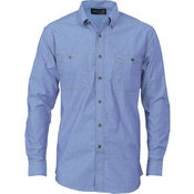 DNC - Cotton Chambray Shirt , Twin Pocket - Long Sleeve - 4102