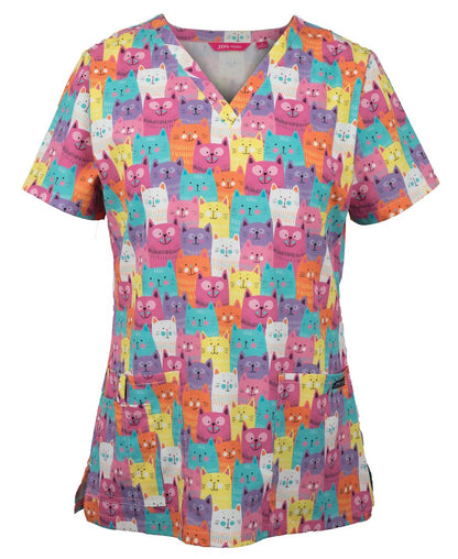 Jb's Wear - Ladies Scrub Top Printed - 4STP1