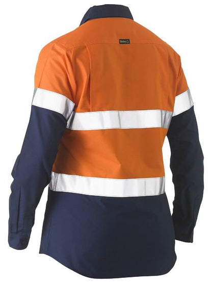 Bisley - Recycled Women's Taped Two Tone Hi Vis Recycled Drill Shirt - BL6996T