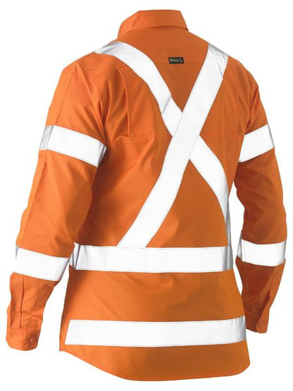 Bisley - Women's X Taped Hi Vis Recycled Drill Shirt - BL6266XT