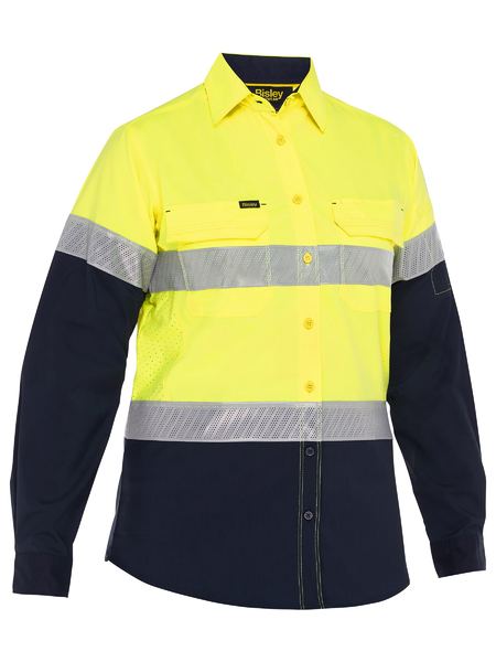 Bisley - Women's X Airflow Hi Vis Taped Stretch Ripstop Shirt -BL6491T