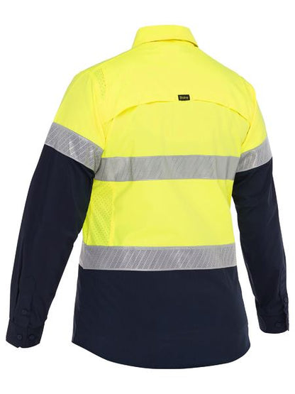 Bisley - Women's X Airflow Hi Vis Taped Stretch Ripstop Shirt -BL6491T