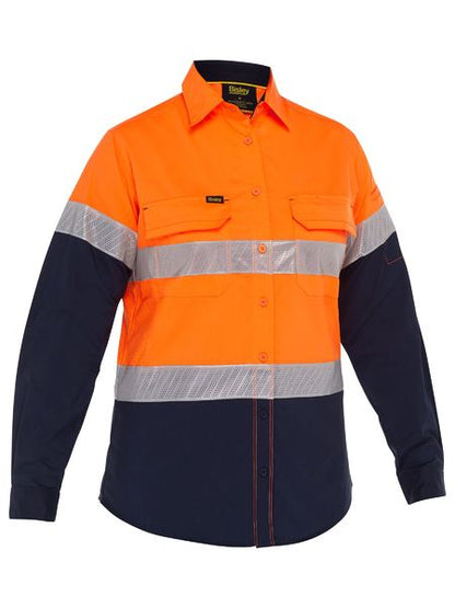 Bisley - Women's X Airflow Hi Vis Taped Stretch Ripstop Shirt -BL6491T