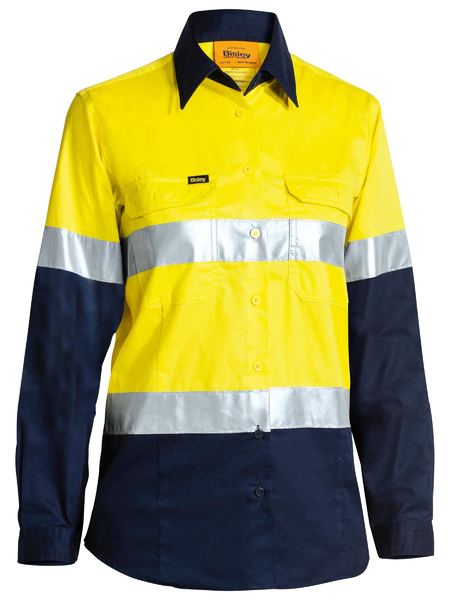 Bisley Women's Taped Hi Vis Cool Lightweight Drill Shirt -BL6696T