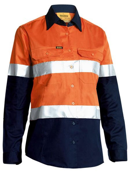 Bisley Women's Taped Hi Vis Cool Lightweight Drill Shirt -BL6696T