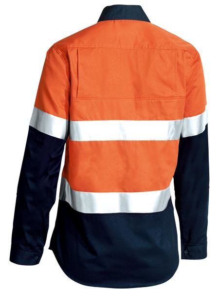 Bisley Women's Taped Hi Vis Cool Lightweight Drill Shirt -BL6696T