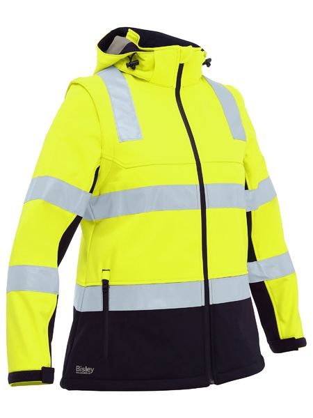 Bisley-Women's Taped Two Tone Hi Vis 3-in-1 Soft Shell Jacket-BJL6078T