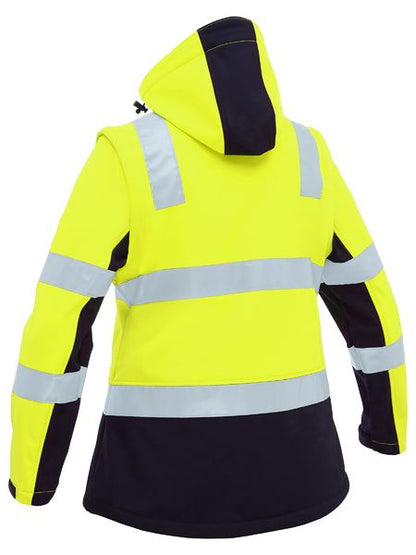 Bisley-Women's Taped Two Tone Hi Vis 3-in-1 Soft Shell Jacket-BJL6078T