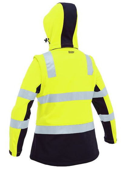 Bisley-Women's Taped Two Tone Hi Vis 3-in-1 Soft Shell Jacket-BJL6078T