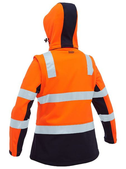 Bisley-Women's Taped Two Tone Hi Vis 3-in-1 Soft Shell Jacket-BJL6078T