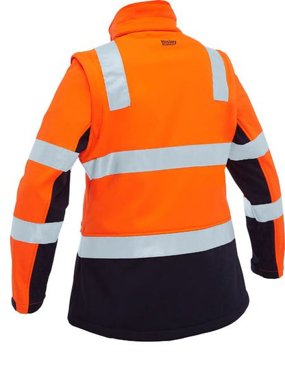 Bisley-Women's Taped Two Tone Hi Vis 3-in-1 Soft Shell Jacket-BJL6078T