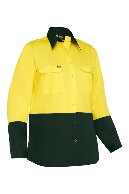 Bisley-Women's Cool Lightweight Hi Vis Drill Shirt-BL6895