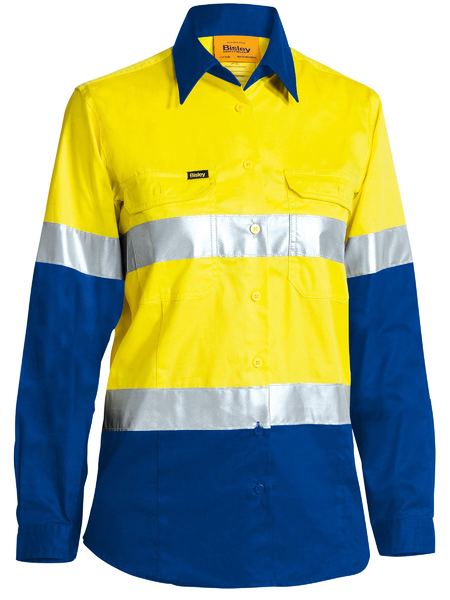 Bisley Women's Taped Hi Vis Cool Lightweight Drill Shirt -BL6696T