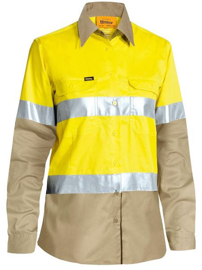Bisley Women's Taped Hi Vis Cool Lightweight Drill Shirt -BL6696T