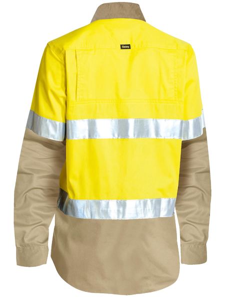 Bisley Women's Taped Hi Vis Cool Lightweight Drill Shirt -BL6696T