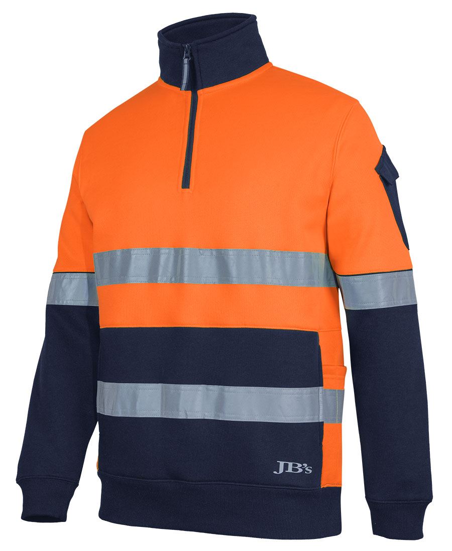 Jb's Wear - 350G Hi Vis (D+N) 1/2 Zip Trade Fleece - 6DNVF