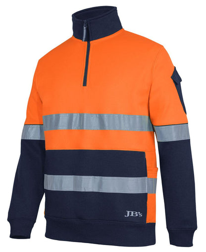 Jb's Wear - 350G Hi Vis (D+N) 1/2 Zip Trade Fleece - 6DNVF