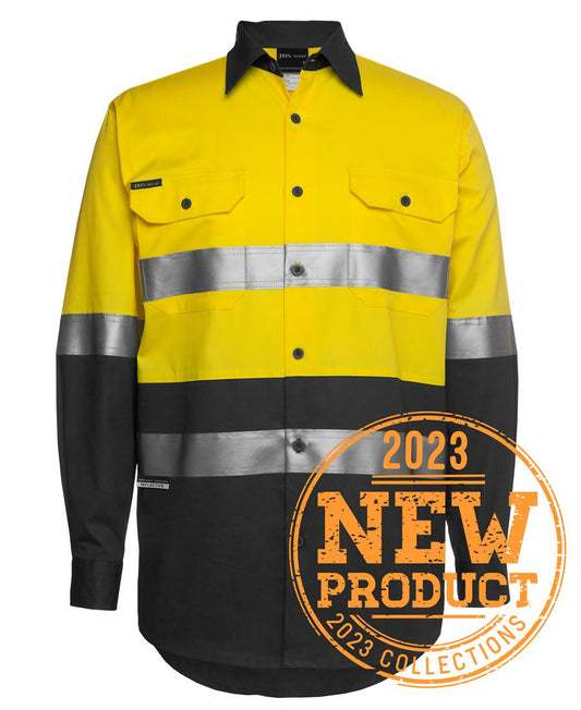 Jb's - Hi Vis Long Sleeve (D+N) 150g Work Shirt - Adults - 6DNWL - 1st