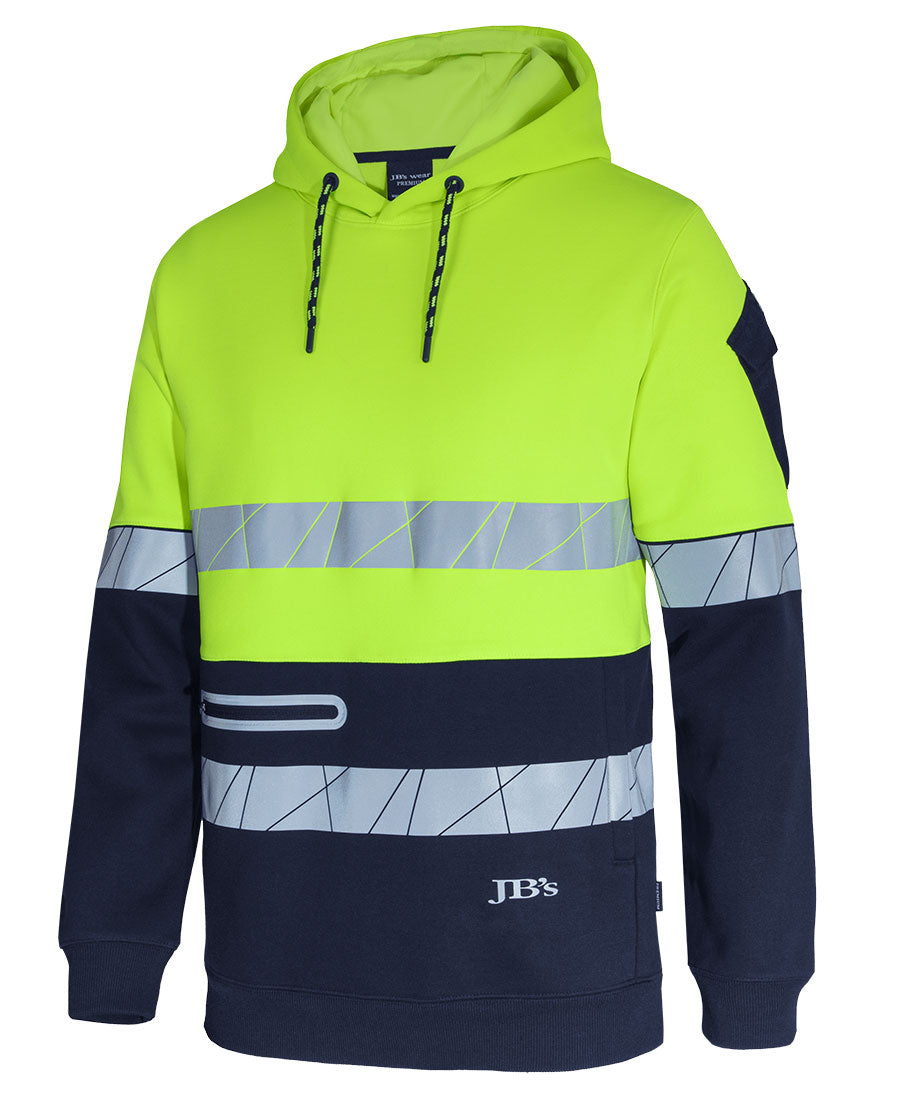 Jb's Wear - 450G Hi Vis Pull Over Hoodie With Fragmented Tape - 6DPFP