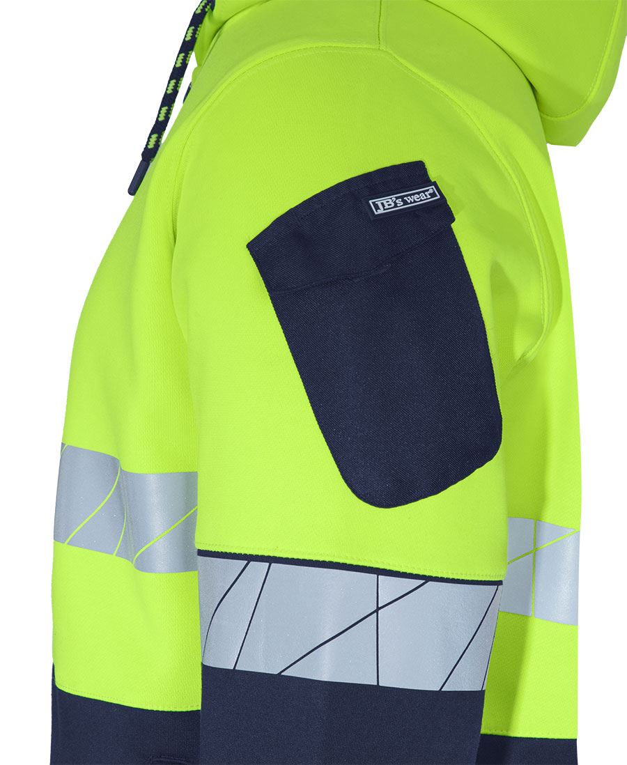 Jb's Wear - 450G Hi Vis Full Zip Hoodie With Fragmented Tape - 6DPFZ
