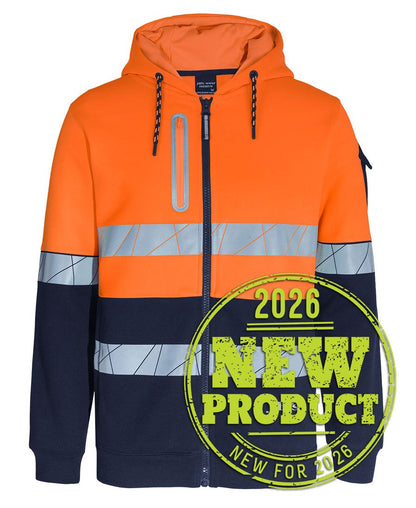 Jb's Wear - 450G Hi Vis Full Zip Hoodie With Fragmented Tape - 6DPFZ