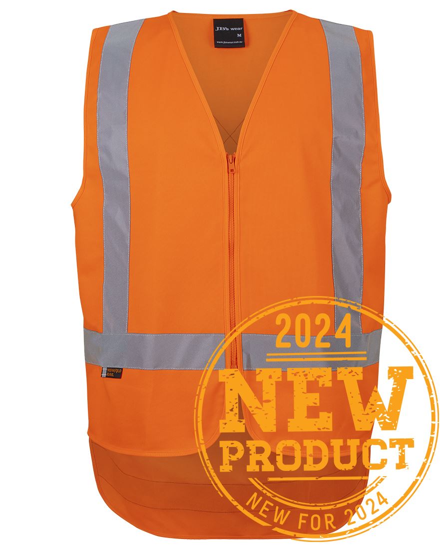 JB's Wear - Nse/Qld Rail (D+N) Zip X-Back Safety Vest - 6DVQV
