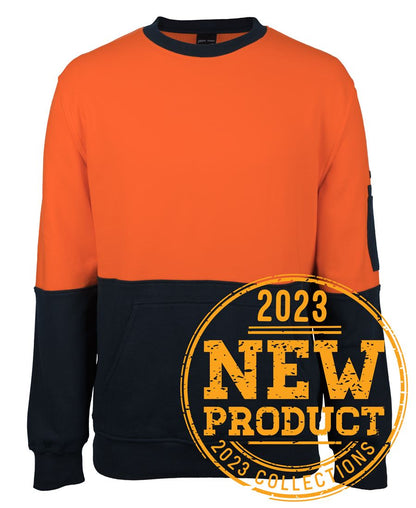 Jb's Wear - Hi Vis 310 Cotton Crew Neck Fleece - 6HVCM