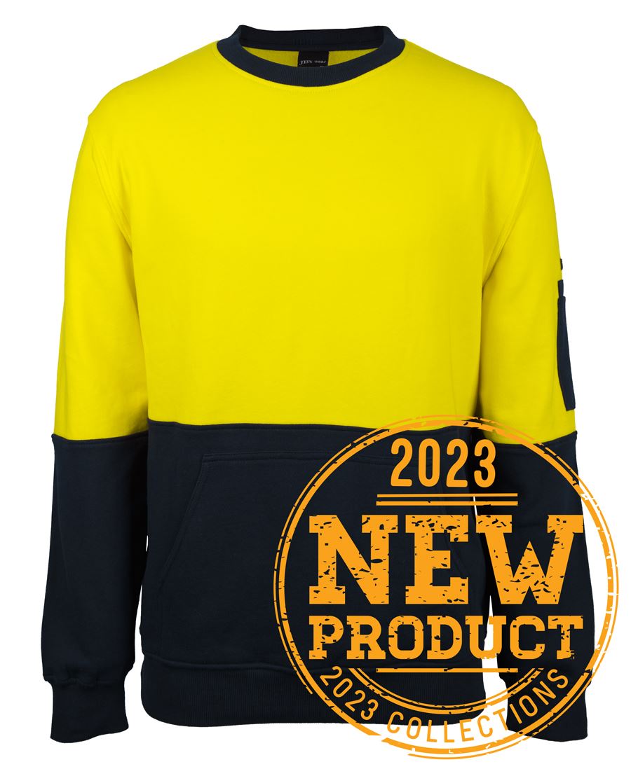 Jb's Wear - Hi Vis 310 Cotton Crew Neck Fleece - 6HVCM