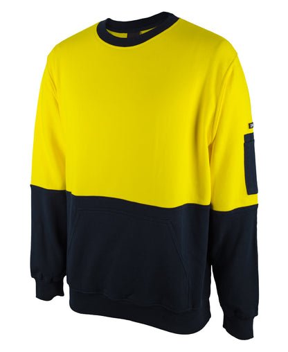 Jb's Wear - Hi Vis 310 Cotton Crew Neck Fleece - 6HVCM