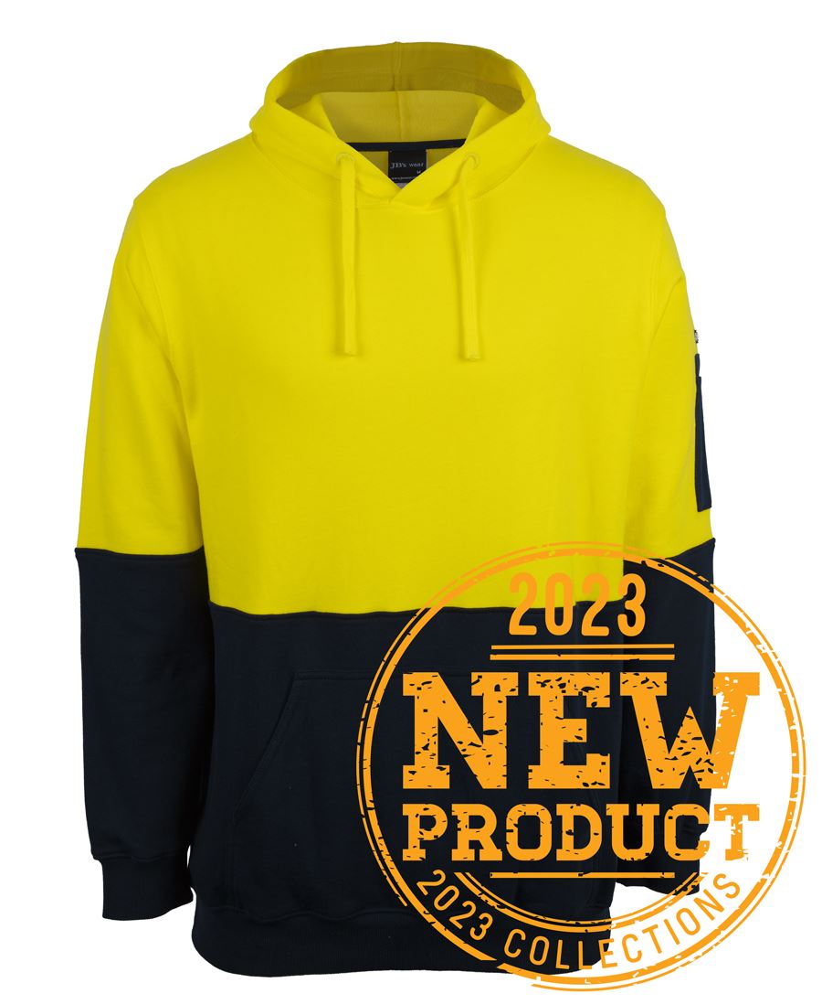 Jb's Wear - Hi Vis 310 Cotton Pull OverFleece Hoodie - 6HVPM