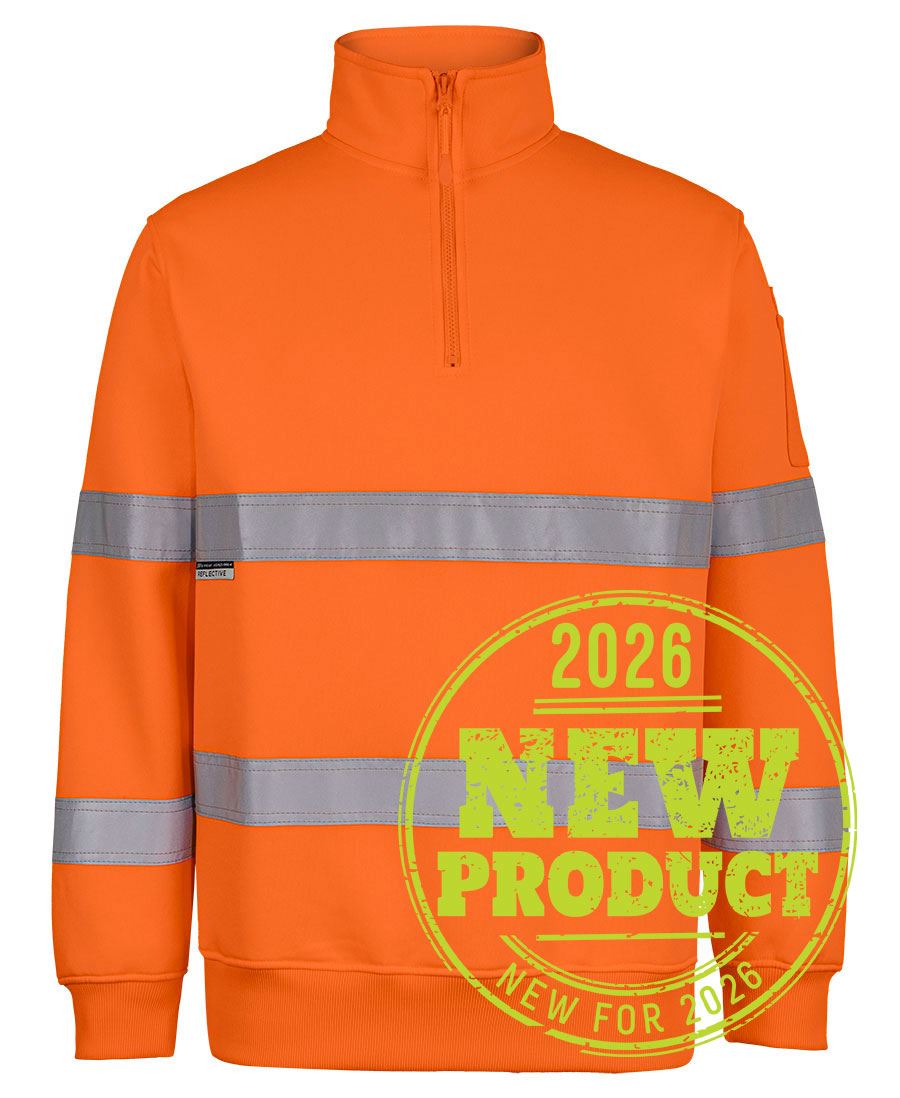 JB's Wear - Hi Vis (D+N) 1/2 Zip Fleecy Sweat - 6HZFS