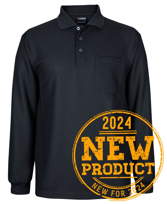 JB's Wear - Podium L/S Waffle Pocket Polo - 7WPL