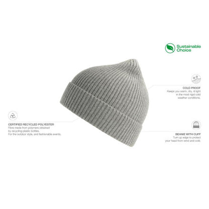 SANDHURST_ Atlantis - A4520 Andy Recycled Beanie/NAVY With logo