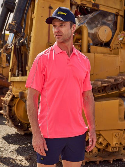 Bisley Cool Mesh Polo With Reflective Piping-BK1425