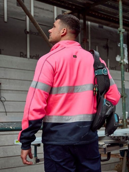 Bisley - Men's Taped Hi Vis Zip Front Fleece - BK6611T