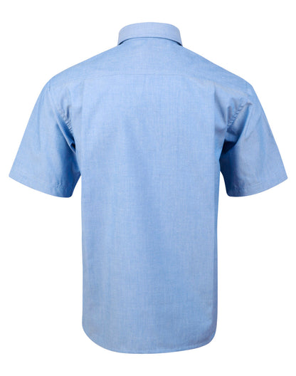 Winning Spirit-Men's Wrinkle Free Short Sleeve Chambray Shirts-BS03S