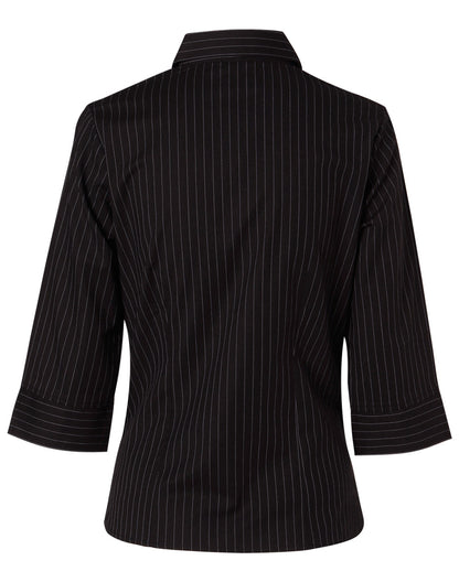 Winning Spirit-Women's Pin Stripe 3/4 Sleeve Shirt-BS18