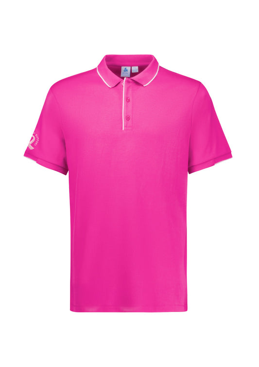 Biz Care - Mens Pink Short Sleeve Polo - CST313MS