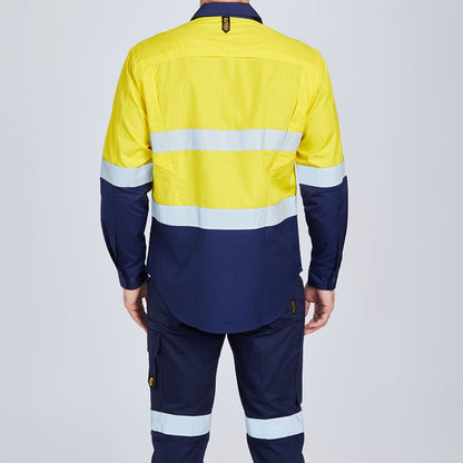 Rsea - Eleven Workwear AEROCOOL Spliced Hi-Vis Perforated 3M™ 'Hoop' Taped Shirt - E1370ST