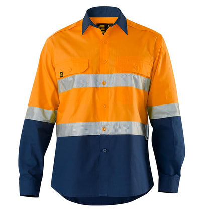 Rsea - Eleven Workwear AEROCOOL Spliced Hi-Vis Perforated 3M™ 'Hoop' Taped Shirt - E1370ST