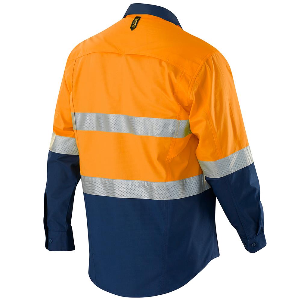 Rsea - Eleven Workwear AEROCOOL Spliced Hi-Vis Perforated 3M™ 'Hoop' Taped Shirt - E1370ST
