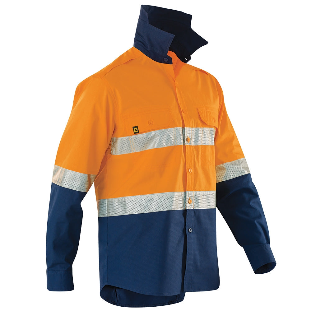 Rsea - Eleven Workwear AEROCOOL Spliced Hi-Vis Perforated 3M™ 'Hoop' Taped Shirt - E1370ST