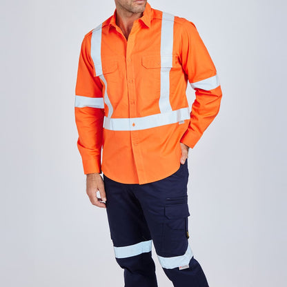 Rsea - Eleven Workwear AEROCOOL Hi-Vis 'X' Taped L/S Shirt - E1376T
