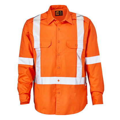 Rsea - Eleven Workwear AEROCOOL Hi-Vis 'X' Taped L/S Shirt - E1376T